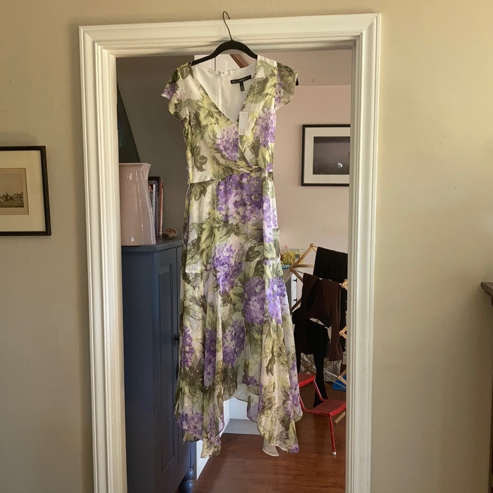Hydrangea print dress whbm dress